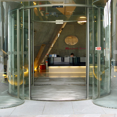 Circular Sliding Door by Open Entrances